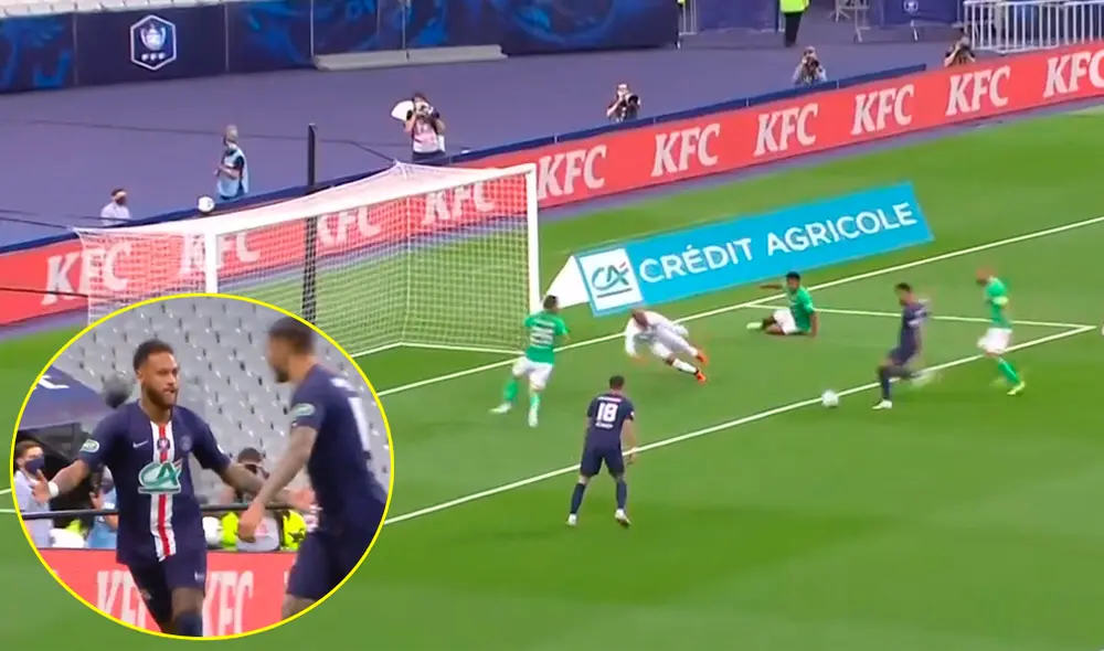 Neymar abrió el marcador en la final de la Copa de Francia entre el PSG y Saint Étienne. | Foto: GolTV Neymar abrió el marcador en la final de la Copa de Francia entre el PSG y Saint Étienne. | Foto: GolTV