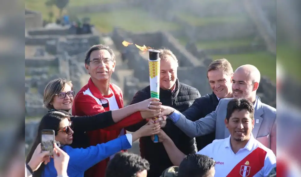 Encendido de la Antorcha Panamericana en Machu Picchu. Foto: Melissa Valdivia