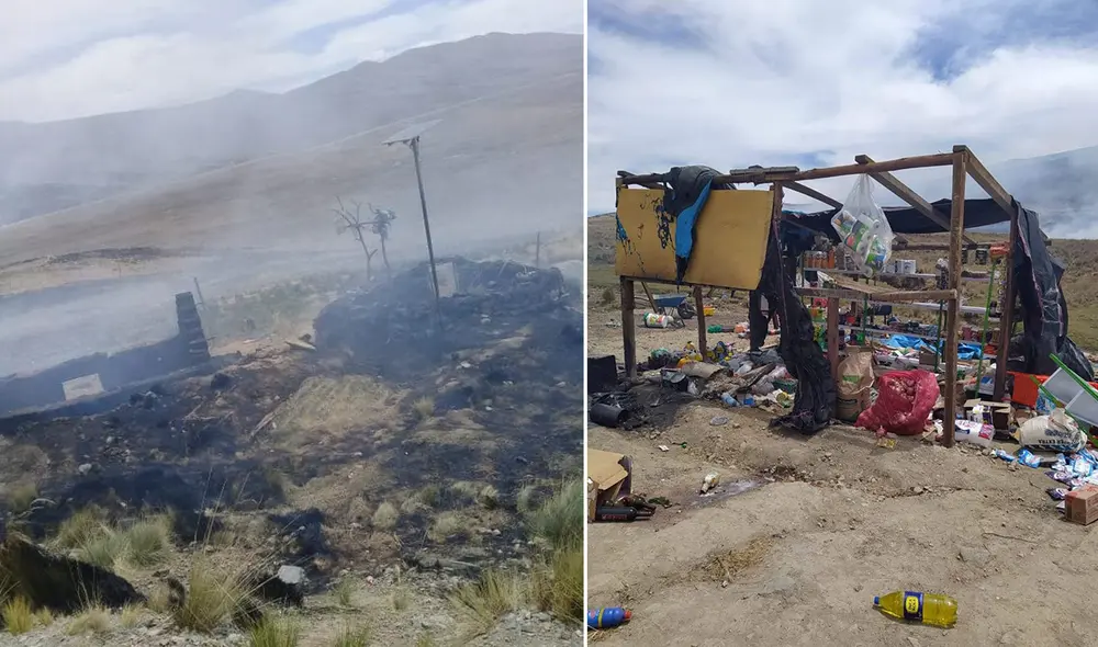 Pelea entre comunidades dejó daños materiales, cabañas destruidas y cuatro heridos con graves heridas. Foto: Difusión.