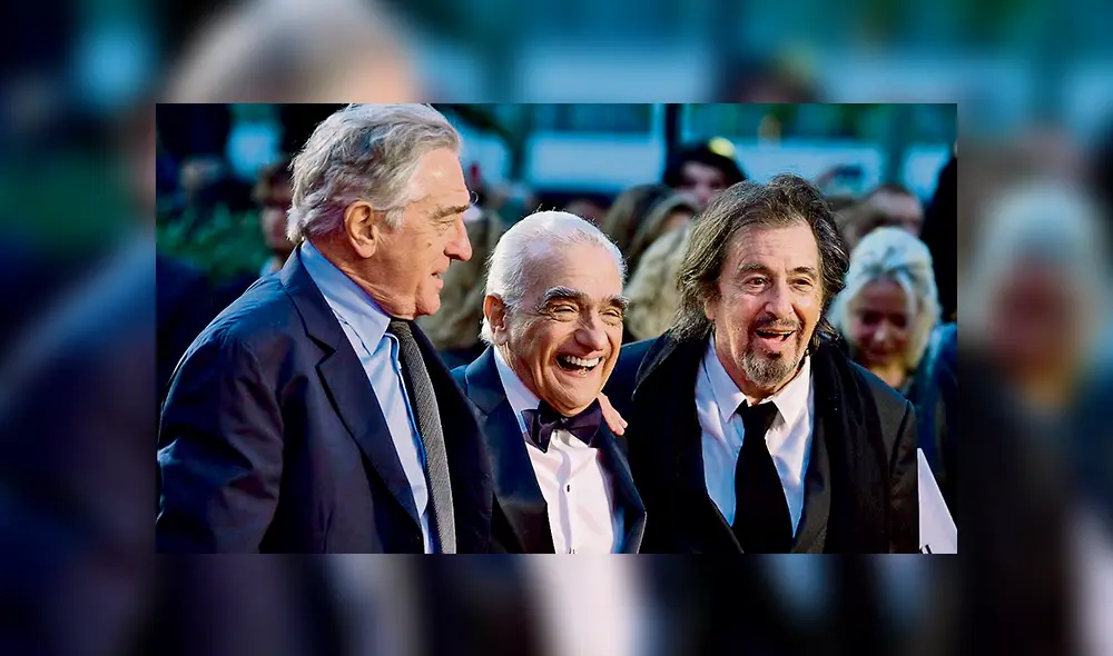 Íconos del cine. Como viejos amigos, Al Pacino, Scorsese y De Niro. Íconos del cine. Como viejos amigos, Al Pacino, Scorsese y De Niro.