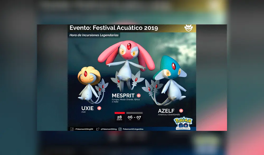 Azelf, Mesprit y Uxie llegan a las incursiones de Pokémon GO Azelf, Mesprit y Uxie llegan a las incursiones de Pokémon GO