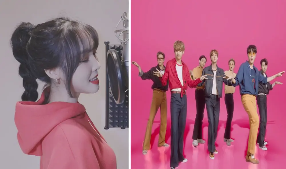 Yuju es una de las vocalistas principales de GFRIEND y sorprendió al cantar "Dynamite" de BTS. Fotos: Source Music / Big Hit