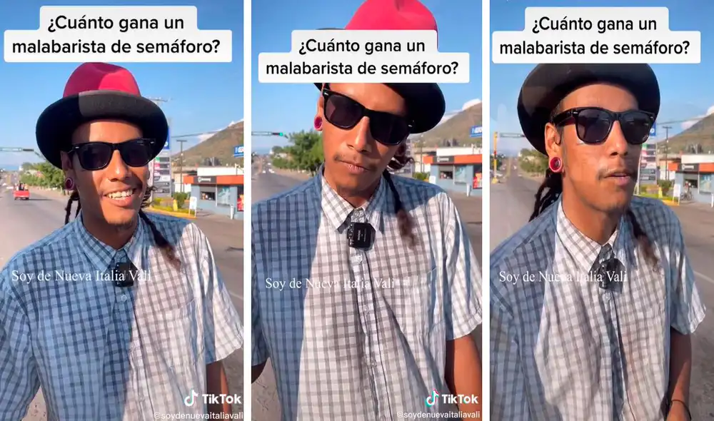 Un joven se acercó y le hizo unas preguntas al artista callejero, sin imaginar que quedaría impactado con sus respuestas. Foto: composición LR/TikTok/@soydenuevaitaliavali