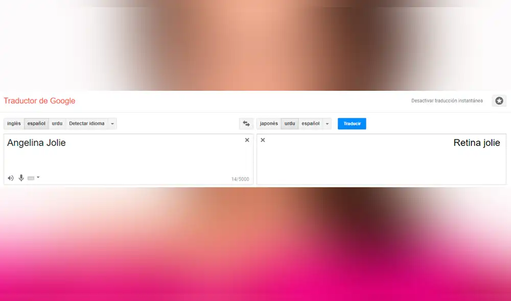 Google Translate: conoce el impactante significado del nombre de Angelina Jolie en el Traductor [FOTO]