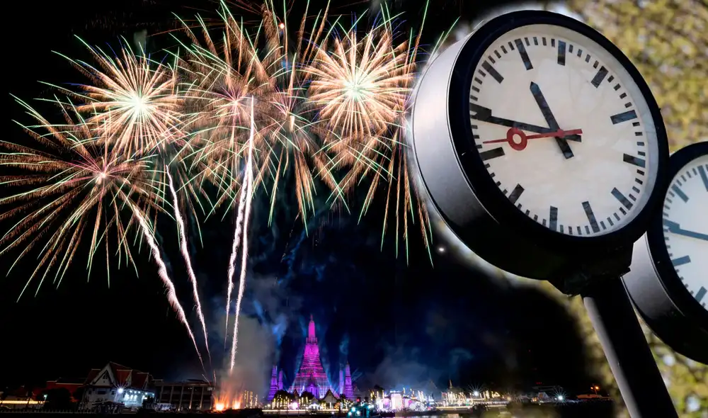 Revisa cuantas horas, minutos y segundos flatan para recibir al nuevo año en tu país. Foto: composición LR / AFP / EFE Revisa cuantas horas, minutos y segundos flatan para recibir al nuevo año en tu país. Foto: composición LR / AFP / EFE