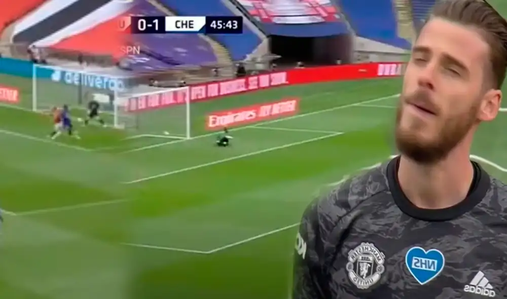 De Gea cometió dos sendos bloopers en la derrota del United ante el Chelsea por las semifinales de la FA CUP. (FOTO: Captura ESPN/Composición La República). De Gea cometió dos sendos bloopers en la derrota del United ante el Chelsea por las semifinales de la FA CUP. (FOTO: Captura ESPN/Composición La República).