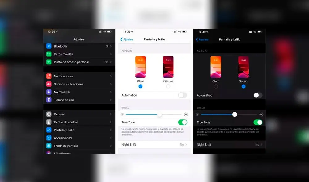 El 'modo oscuro' de WhatsApp en iOs.