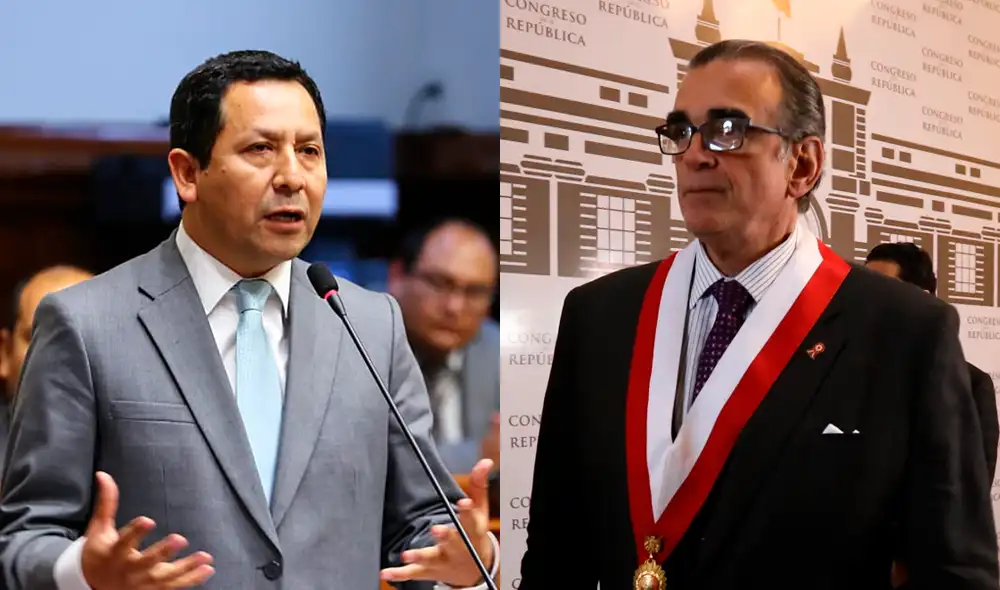 Clemente Flores y Pedro Olaechea. Foto: Congreso/La República. Clemente Flores y Pedro Olaechea. Foto: Congreso/La República.