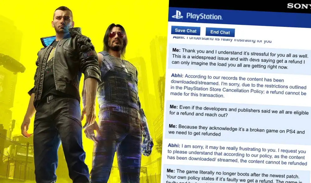 Reportes señalan que empleados de Sony no accedieron a dar los reembolsos de Cyberpunk 2077 prometidos por CD Projekt Red. Foto: CD Projekt Red/Twitter