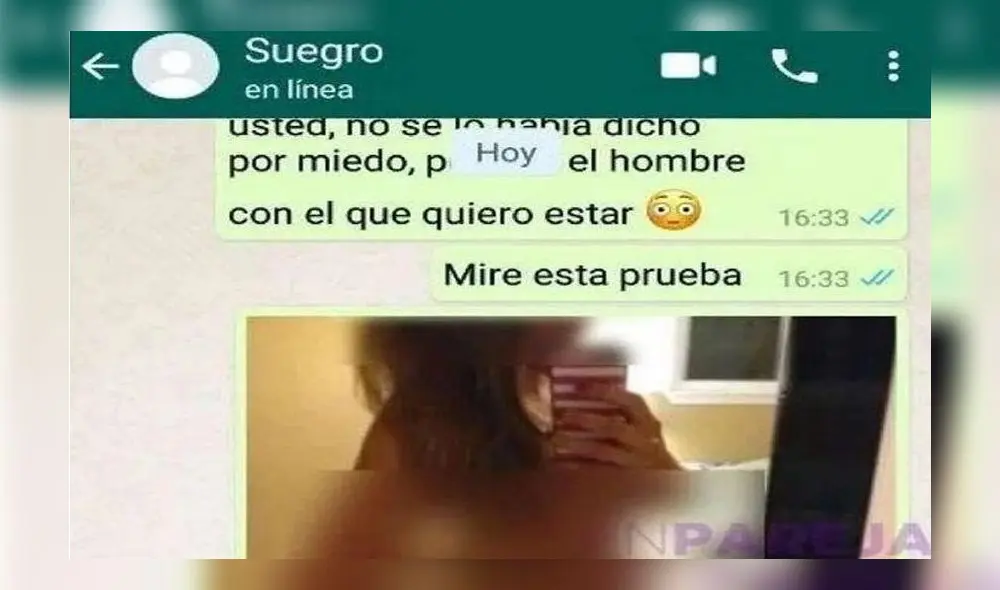 WhatsApp: Chica le envía foto íntima a su suegro y le da una polémica confesión [FOTOS] 
