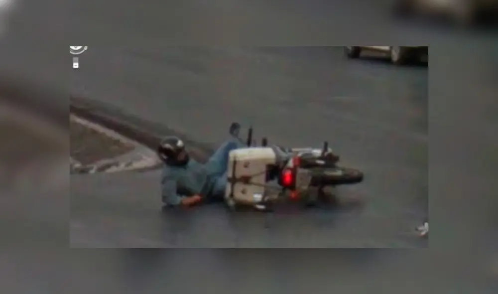 Desliza las imágenes para ver el increíble blooper que protagonizó un motociclista en una vía de Brasil. Foto: Google Maps