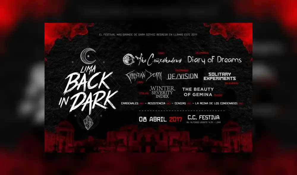 Se acerca la nueva edición del festival Lima Back In Dark