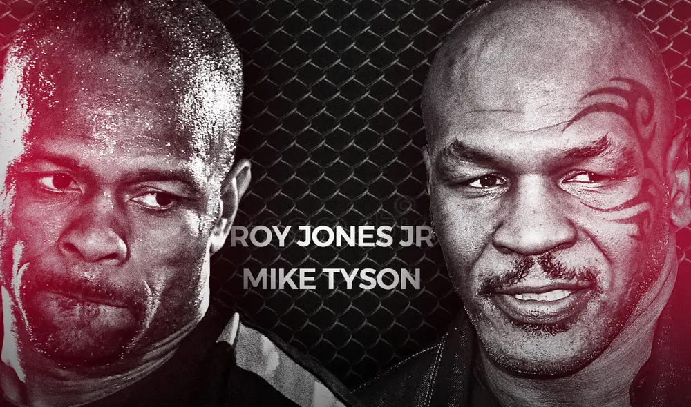 Mike Tyson y Roy Jones Jr. se enfrentan en Los Ángeles, California. Foto: composición de Fabrizio Oviedo