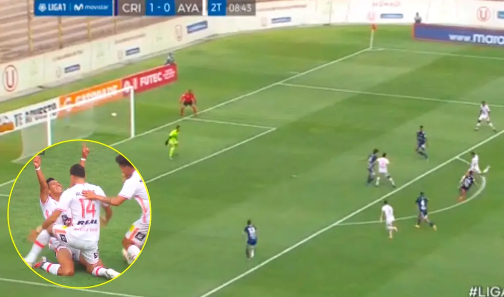 Jesús Mendieta marcó el empate en el Sporting Cristal vs. Ayacucho FC. Foto: captura de Gol Perú