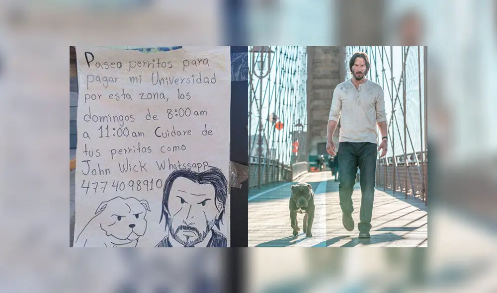 Facebook: joven promete cuidar mascotas como ‘John Wick’ y su afiche se vuelve viral [FOTOS]