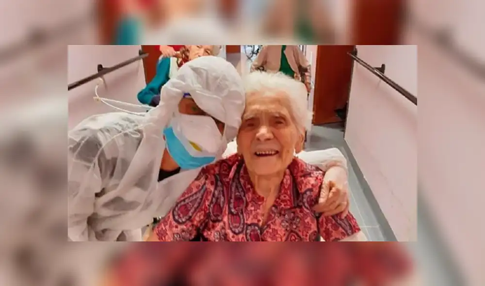 Ada Zanusso de 104 años logró reponerse del coronavirus. Foto: Twitter