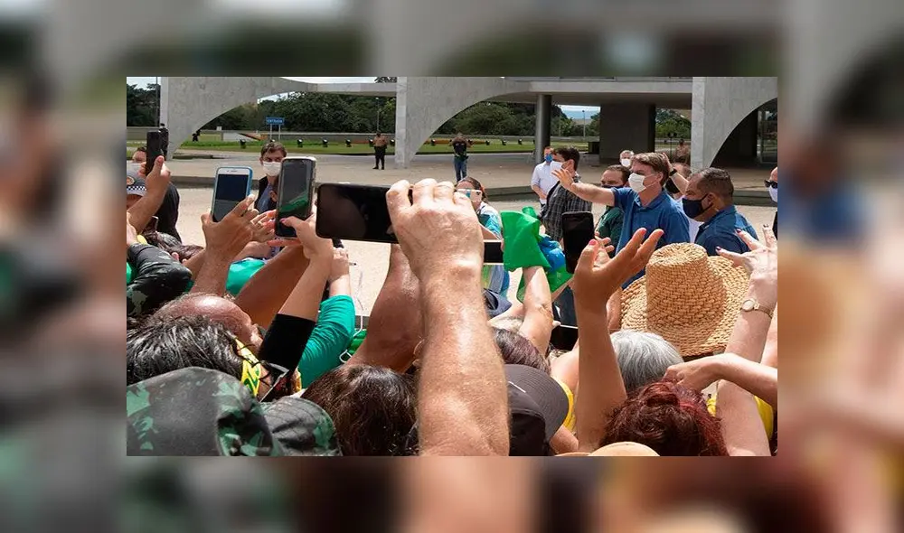 No es la primera vez que Bolsonaro participa en una manifestación de seguidores en Brasilia. Foto: EFE