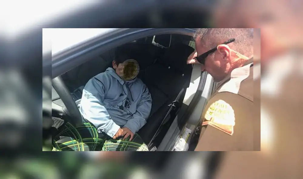 El policía reportó que, al bajarse la ventana, vio a un niño "muy menor de edad" tras el volante. Fuente: Utah Highway Patrol. El policía reportó que, al bajarse la ventana, vio a un niño "muy menor de edad" tras el volante. Fuente: Utah Highway Patrol.