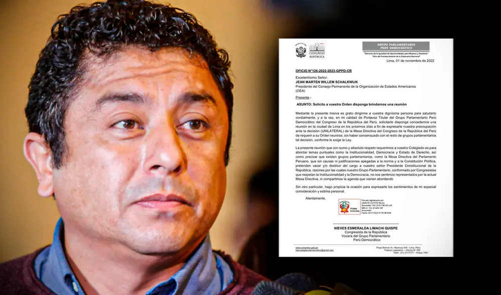 Bermejo informó que Perú Democrátivo envió una carta al titular del Consejo Permanente de la OEA el último martes para que sostengan un encuentro con la delegación de la OEA. Foto: composición Gerson Cardoso/LR