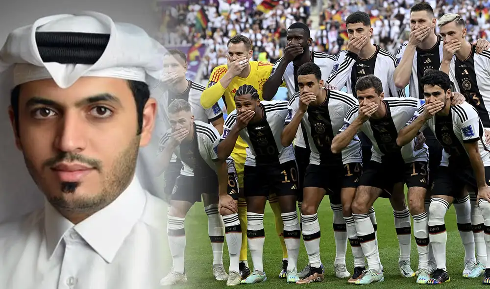 Al periodista Mohammed Al-Kaabi no le gustó el gesto de Alemania en el Mundial Qatar 2022. Foto: composición LR/AFP Al periodista Mohammed Al-Kaabi no le gustó el gesto de Alemania en el Mundial Qatar 2022. Foto: composición LR/AFP
