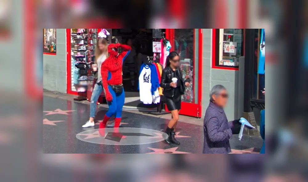 Google Maps: hizo zoom en el paseo de la fama en Hollywood y se topó con Spiderman [FOTOS] 