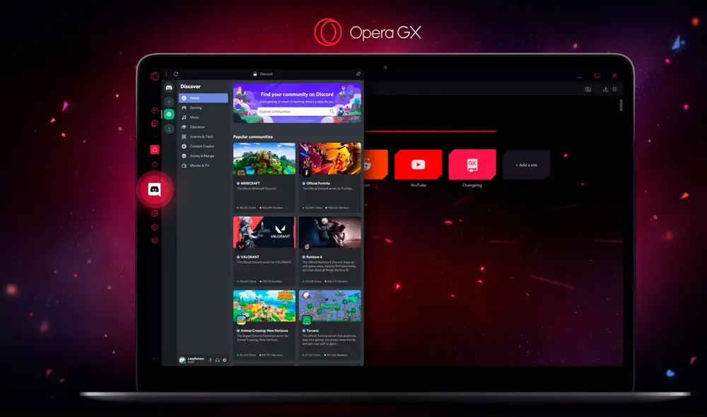 Integración con Discord y Twitch. Foto: Opera