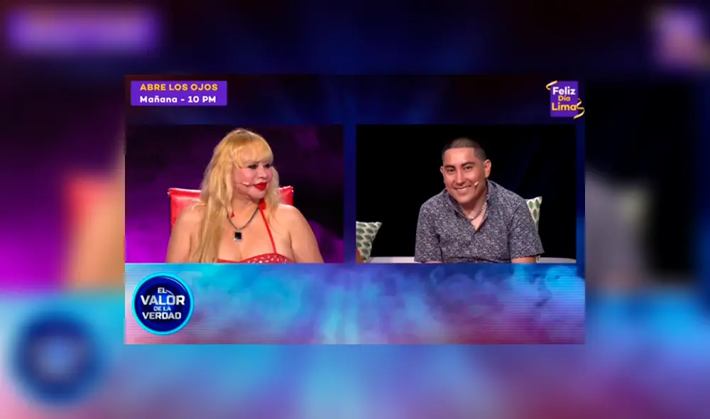 La ex vedette estuvo acompañada por su novio durante todo el programa. Captura Latina