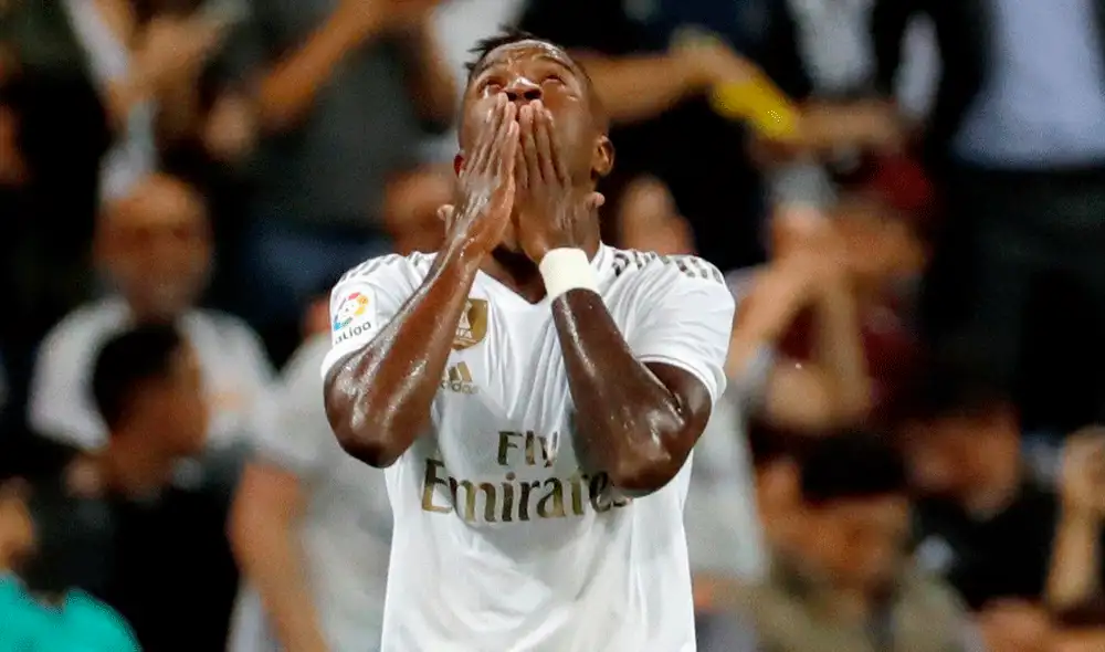 Vinicius Junior marcó su primer gol con el Real Madrid en el partido ante el Osasuna por la Liga Santander. | Foto: EFE