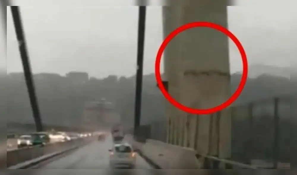 Video muestra la impresionante grieta del puente Morandi minutos antes de colapsar