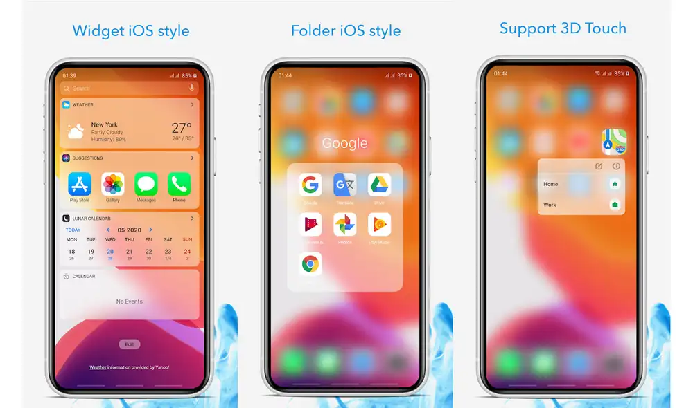 Convertirá la interfaz de tu Android en la de un iPhone. Foto: Play Store