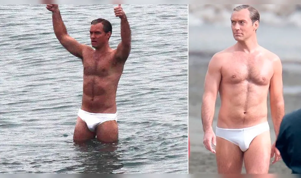 Jude Law captado por paparazzis seduce con filtración de fotos en diminuto bañador 