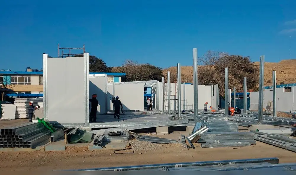 Trabajos de instalación de Hospital Modular en Talara