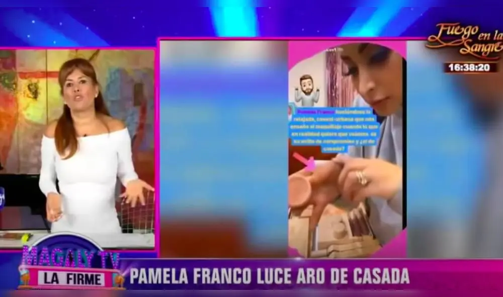 “A la pobre Karla Tarazona la ilusionó con su matrimonio de mentiras. A todas les ofrece un anillo de compromiso, a todas les ofrece boda", dijo Magaly Medina. (Foto: Captura ATV)