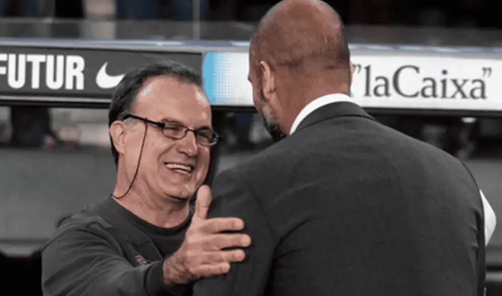 Josep Guardiola expresó su felicidad de tener a Marcelo Bielsa la próxima temporada en la Premier League 2020-21. (FOTO: AFP).