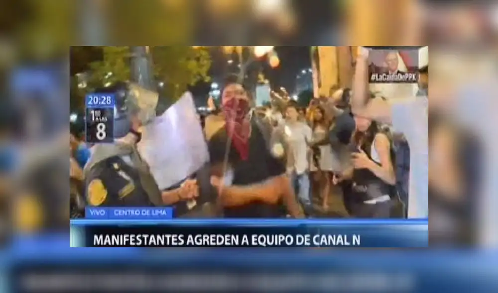 Centro de Lima: periodista es agredido durante marcha que exige nuevas elecciones