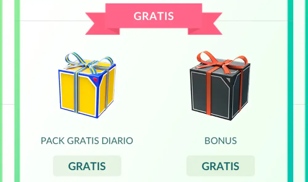 A la izquierda está la caja del bonus diario y a la derecha la caja del Team GO Rocket, ambas en la tienda de Pokémon GO. Foto: Pokémon GO