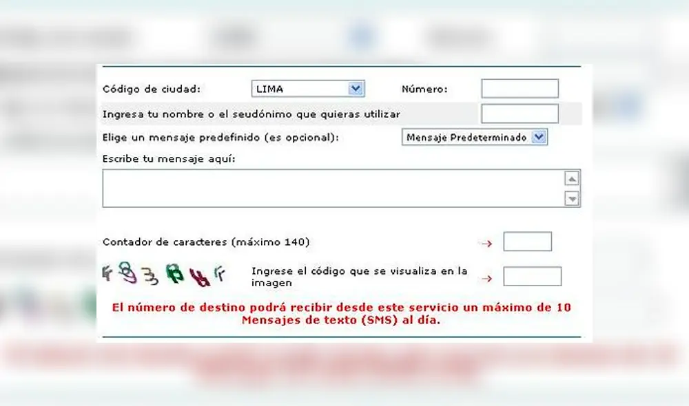 Las operadoras móviles de aquel entonces: Movistar y Claro, solían tener sus webs para el envío de SMS gratis. Foto: Webnovedad.