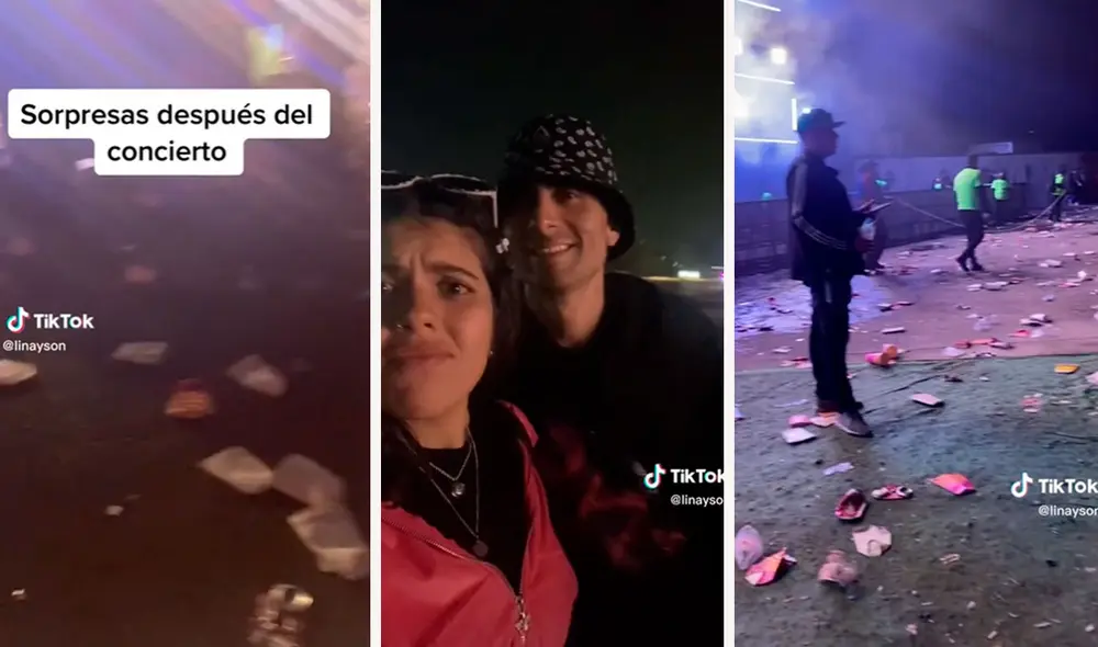 Desde lentes hasta fundas de celulares fueron las cosas que dejaron tiradas los asistentes al culminar el evento. Foto: composición LR/TikTok/@linayson Desde lentes hasta fundas de celulares fueron las cosas que dejaron tiradas los asistentes al culminar el evento. Foto: composición LR/TikTok/@linayson