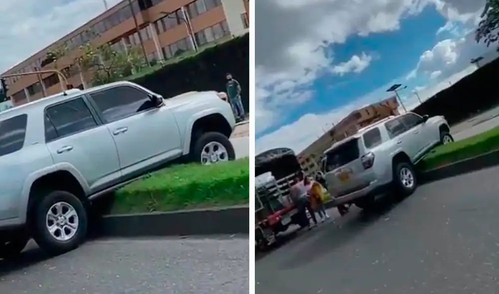 El conductor fue grabado por varias personas que se movilizaban en ese preciso instante por la misma vía, convirtiendo el clip en viral. Foto: captura de Facebook