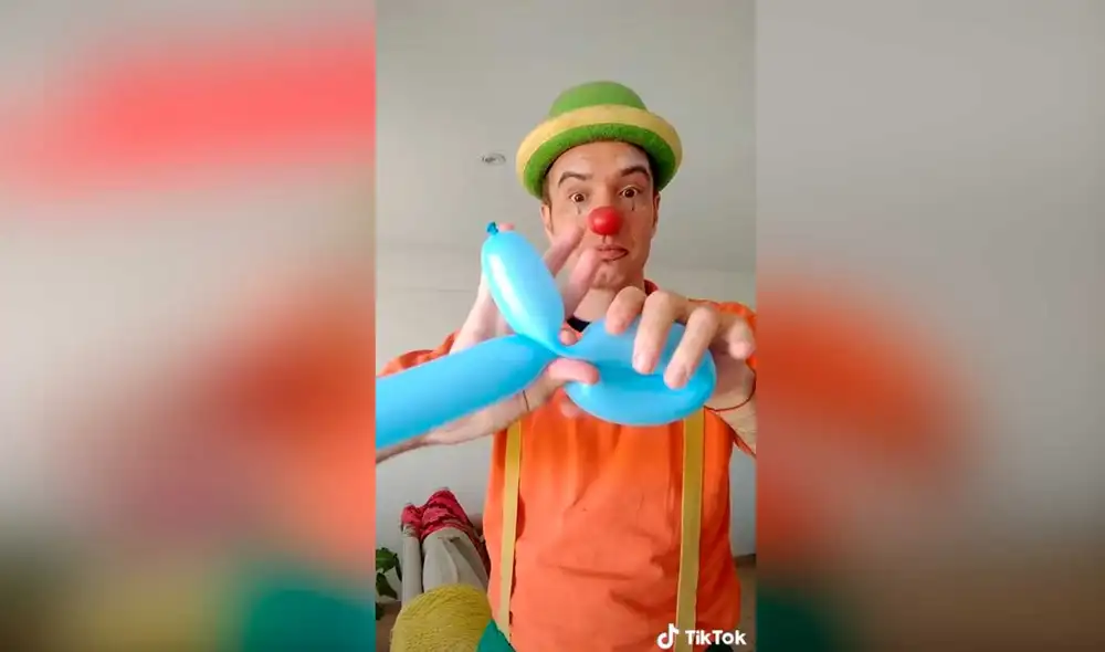 Desliza las imágenes para ver los pasos que debes efectuar para hacer esta ‘perrito’ en globo. Foto: captura de TikTok/payasomanotas