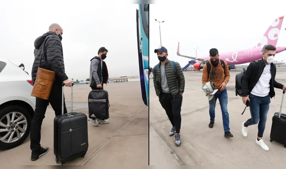Jugadores uruguayos de Alianza Lima y Universitario están de regreso, llegaron en vuelo humanitario. Foto: Antonio Melgarejo/La República