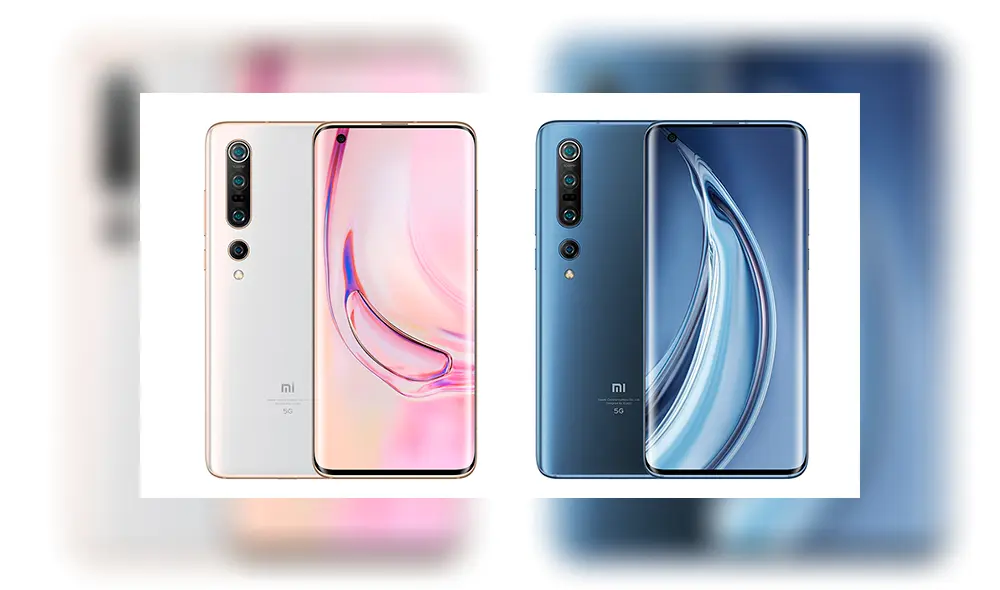 El Mi 10 Pro está disponible en blanco perla y azul estrellado.