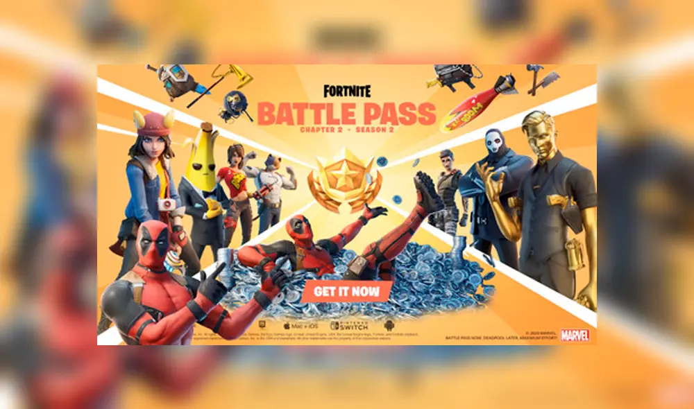 Deadpool aparece como recompensa del pase de batalla de la temporada 2 de Fortnite.