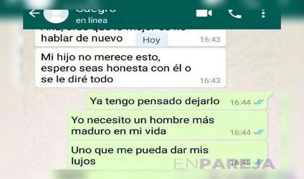 WhatsApp: Chica le envía foto íntima a su suegro y le da una polémica confesión [FOTOS] 