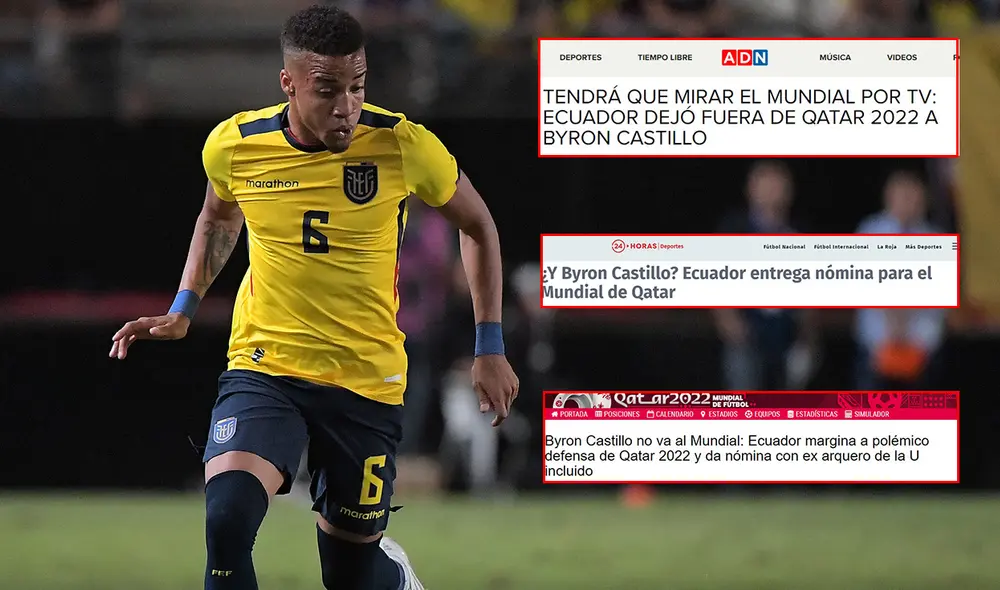 Byron Castillo fue blanco de los comentarios irónicos por parte de la prensa chilena. Foto: composición AFP/captura de ADN/24 Horas/Emol