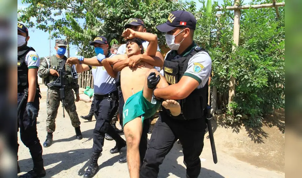 Toque de queda: vecino escapa de policías pero fue detenido [FOTOS] 