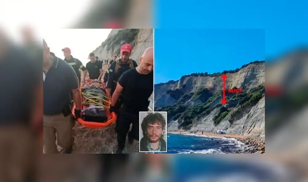 El violador en serie, Dimitris Aspiotis, cayó de un acantilado de 30 metros de altura mientras escapaba de la policía. Foto: Clarín