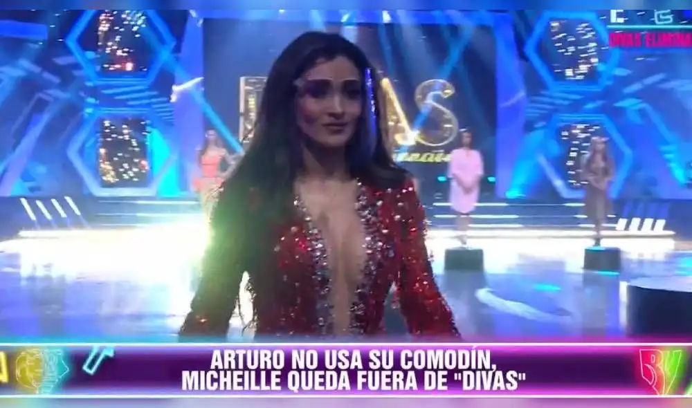 Michelle Soifer se va incomoda tras su eliminación de 'Divas' Esto es guerra. | FOTO: Captura América TV. Michelle Soifer se va incomoda tras su eliminación de 'Divas' Esto es guerra. | FOTO: Captura América TV.