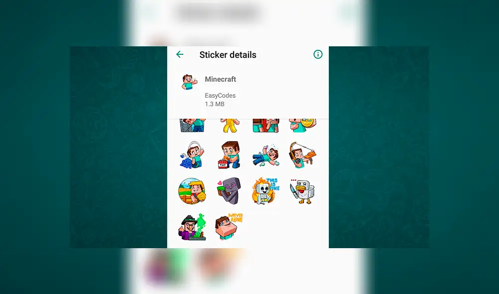 WhatsApp: con este truco podrás desbloquear los stickers ocultos de Minecraft [FOTOS]