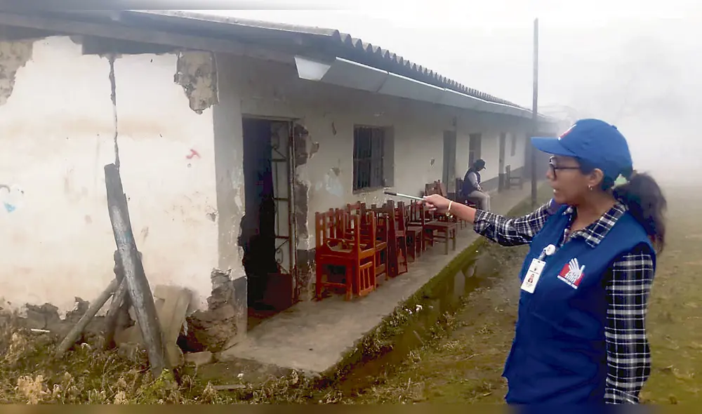 Colegios y centros de salud de Ayabaca afectados por lluvias